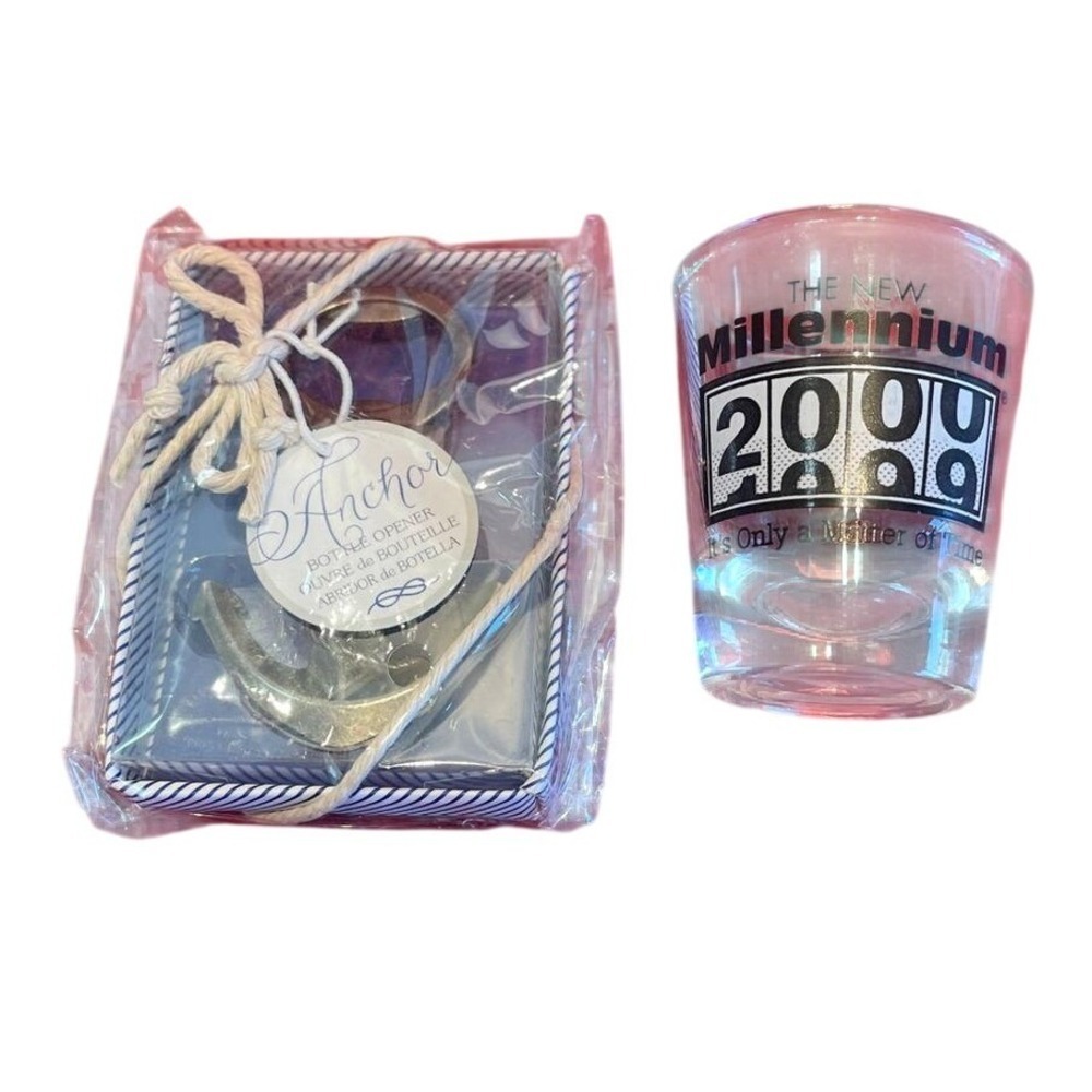 Kate Aspen Anchor Bottle Opener & 2000 New Millennium Shot Glass Set KA11136NA